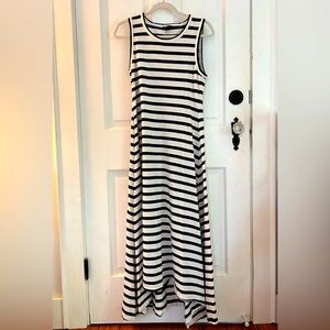 J.Crew summer striped cotton high low maxi dress